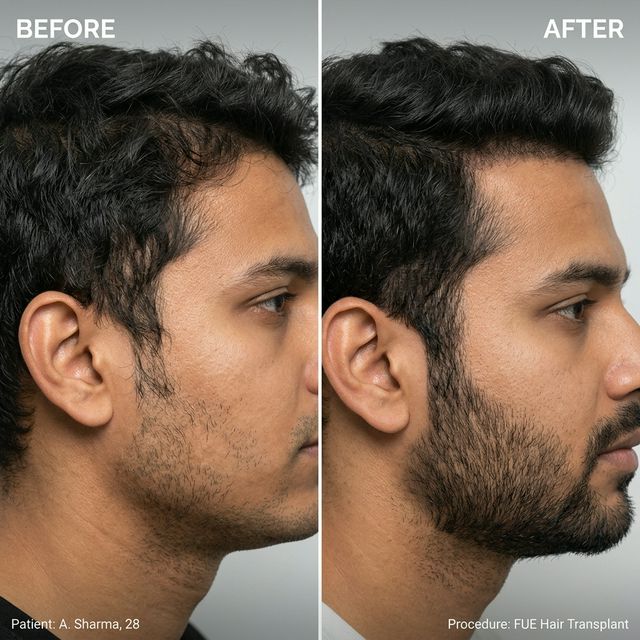 Sideburn Restoration Before After Result