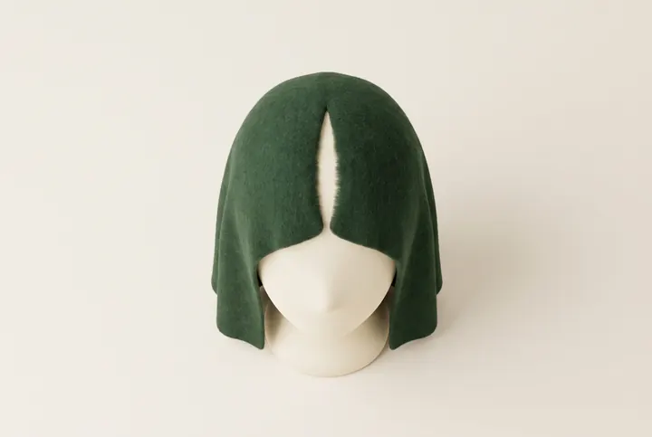 AI-generated diagram of thinning in women: a mannequin head seen from above
