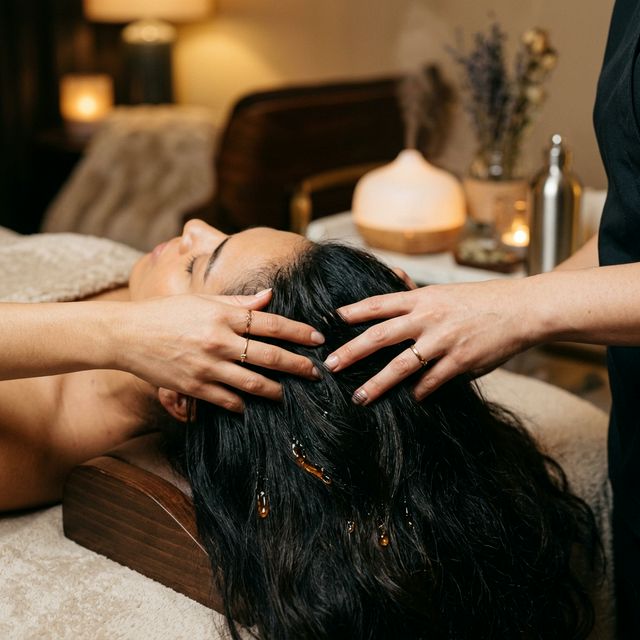 Scalp massage for white hair reduction