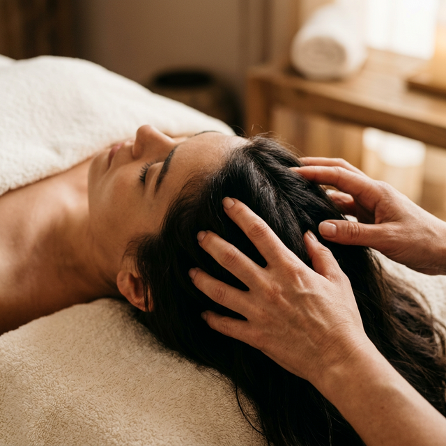 Scalp massage to stimulate hair growth
