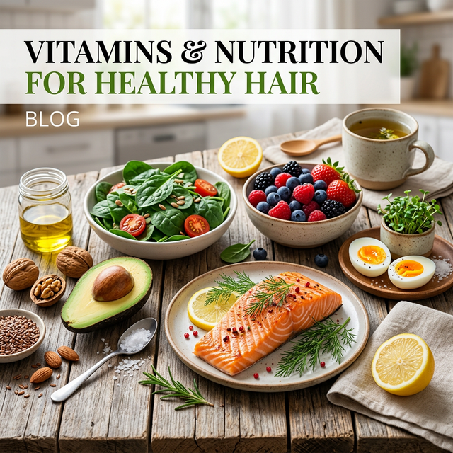 Vitamins and Nutrition for Healthy Hair Banner